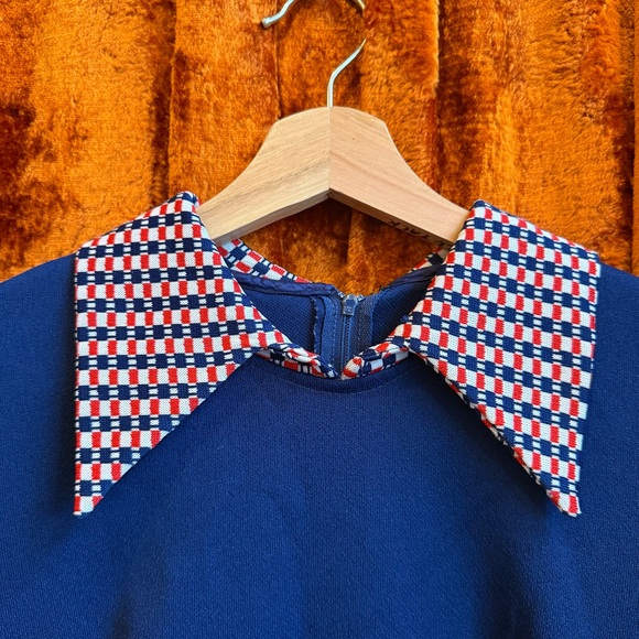 American Vintage Blue and Red Mini Dress - Picture 5 of 10